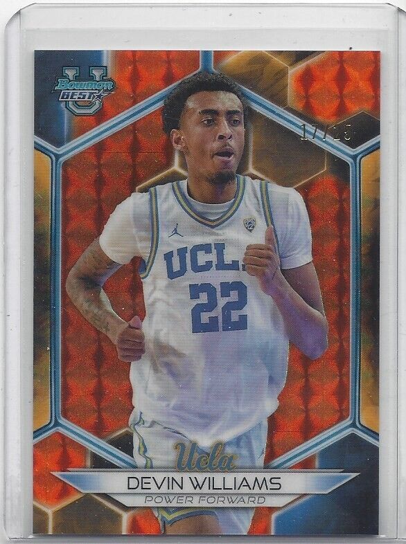 DEVIN WILLIAMS 2023 BOWMANS BEST ORANGE GEOMETRIC UCLA REFRACTOR #D /25