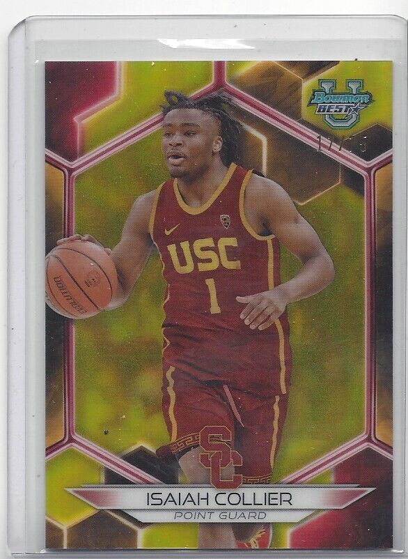 ISAIAH COLLIER 2023 BOWMANS BEST UNIVERSITY YELLOW REFRACTOR #D /75