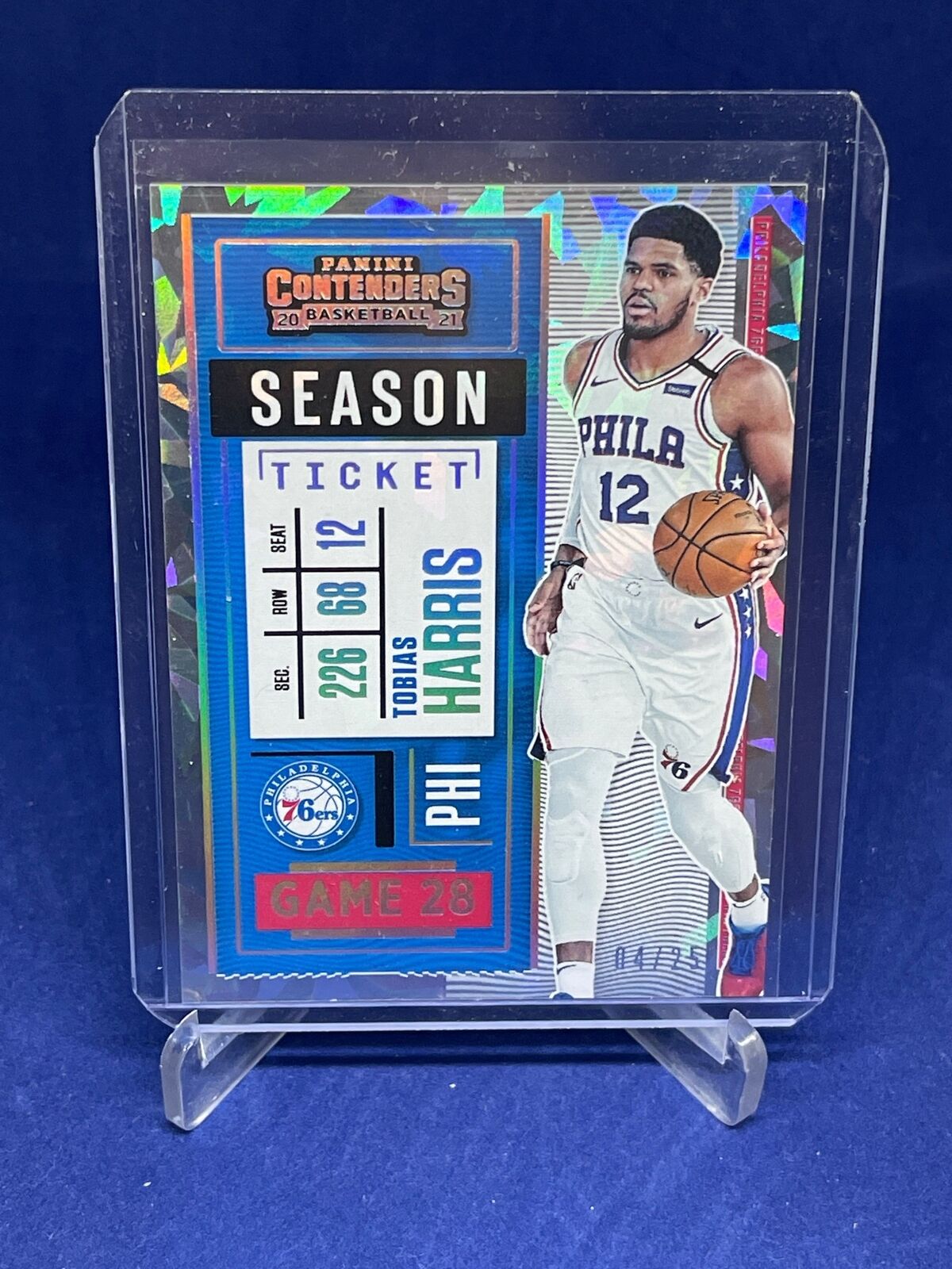 TOBIAS HARRIS 2020-21 PANINI CONTENDERS SEASON TICKET CRACKED ICE #D 4/25