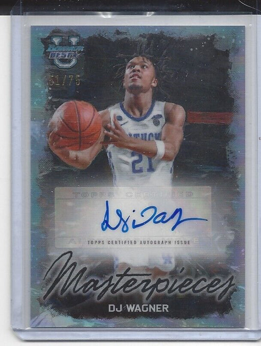 DJ WAGNER 2023 BOWMANS BEST UNIVERSITY MASTERPIECES REFRACTOR AUTO #D 51/75