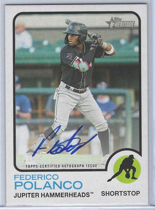 FEDERICO POLANCO 2022 TOPPS HERITAGE MINOR LEAGUE PROSPECT REAL ONE AUTO #ROA-FP