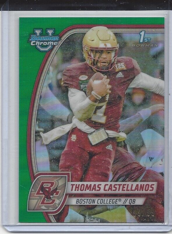 THOMAS CASTELLANOS 20224 BOWMAN CHROME UNIVERSITY 1ST GREEN REFRACTOR /99