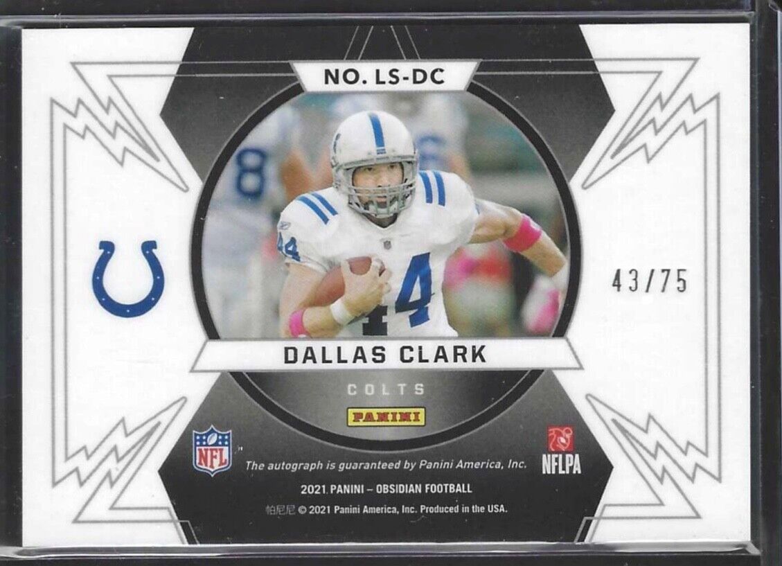 DALLAS CLARK 2021 PANINI OBSIDIAN LIGHTNING STRIKE AUTO #D 43/75