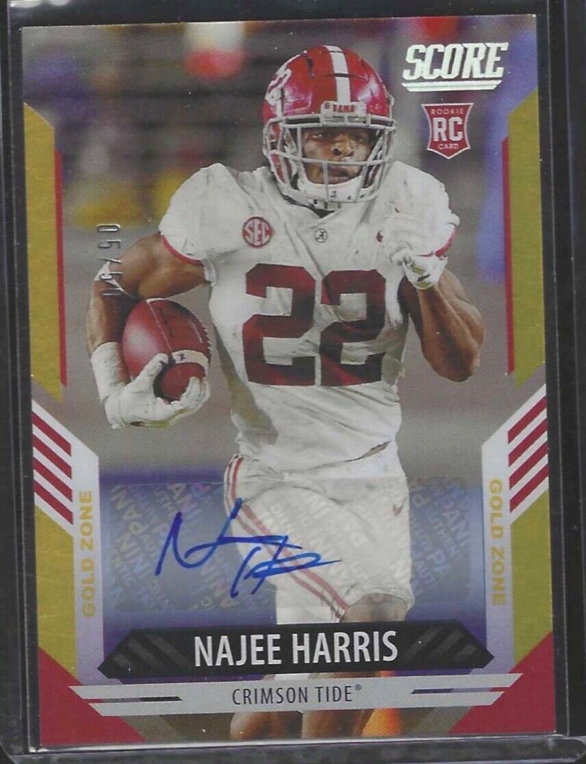 NAJEE HARRIS 2021 PANINI SCORE GOLD ZONE ROOKIE AUTO RC #D 05/50