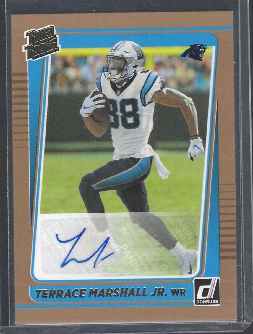 TERRACE MARSHALL JR 2021 PANINI DONRUSS BRONZE RATED ROOKIE AUTO RC #266