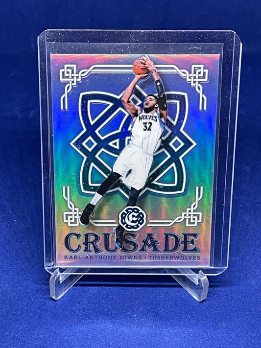 KARL ANTHONY TOWNS 2016-17 PANINI EXCALIBUR CRUSADE BLUE PRIZM #D 140/149