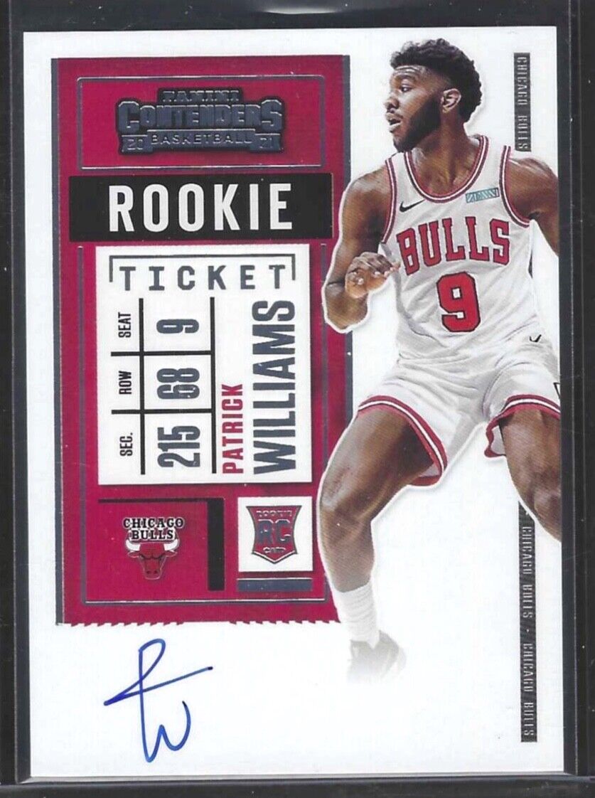 PATRICK WILLIAMS 2020-21 PANINI CONTENDERS ROOKIE TICKET ON CARD AUTO RC #135