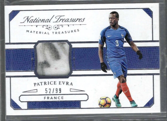 PATRICE EVRA 2017-18 PANINI NATIONAL TREASURES DIRTY GAME USED PATCH #D 52/99