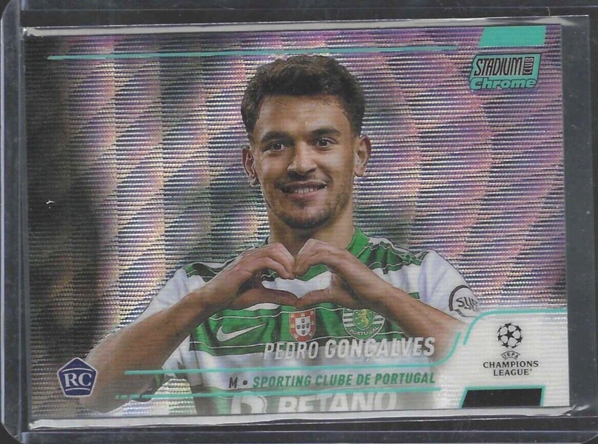 PEDRO GONCALVES 2020-21 TOPPS STADIUM CLUB CHROME AQUA WAVE REFRACTOR RC #D /250