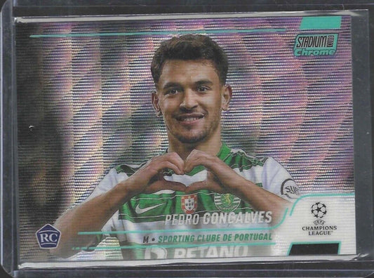 PEDRO GONCALVES 2020-21 TOPPS STADIUM CLUB CHROME AQUA WAVE REFRACTOR RC #D /250
