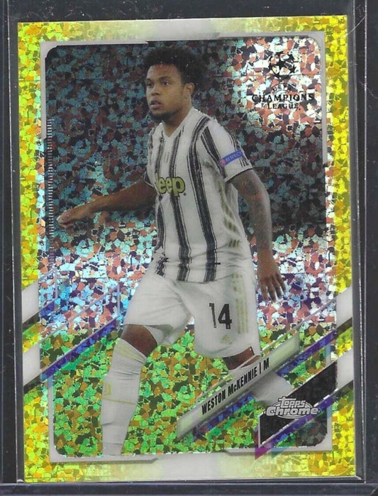WESTON MCKENNIE 2020-21 TOPPS CHROME YELLOW MINI DIAMOND REFRACTOR #D /299