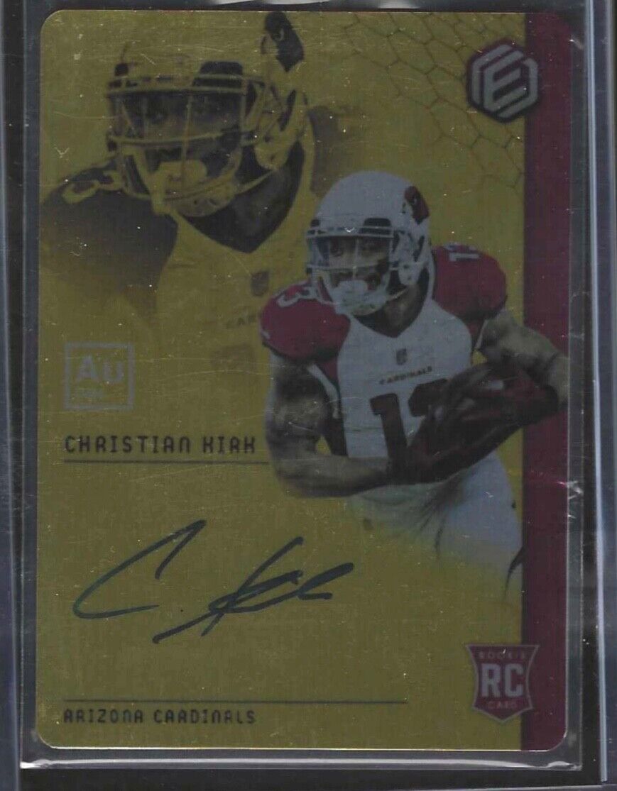 CHRISTIAN KIRK 2018 PANINI ELEMENTS GOLD ROOKIE AUTO RC #D 1/50