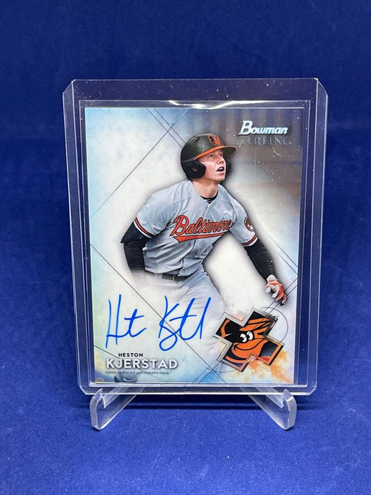HESTON KJERSTAD 2021 BOWMAN STERLING ON CARD AUTO PROSPECT