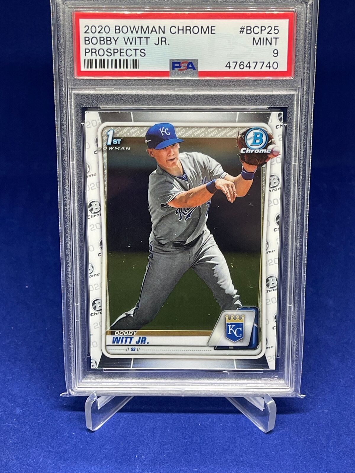 BOBBY WITT JR 2020 BOWMAN CHROME 1ST PROSPECT PSA 9 MINT