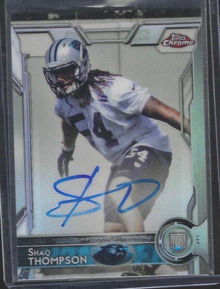 SHAQ THOMPSON 2015 TOPPS CHROME SILVER REFRACTOR ROOKIE AUTO RC #D /150