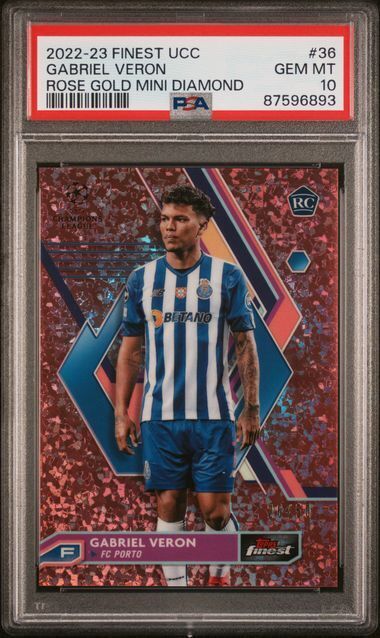 GABRIEL VERON 2022-23 FINEST ROSE GOLD MINI DIAMOND REF RC /50 PSA 10 POP 1/1