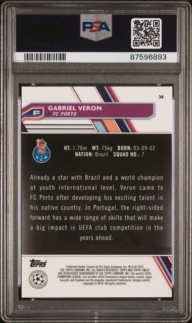 GABRIEL VERON 2022-23 FINEST ROSE GOLD MINI DIAMOND REF RC /50 PSA 10 POP 1/1