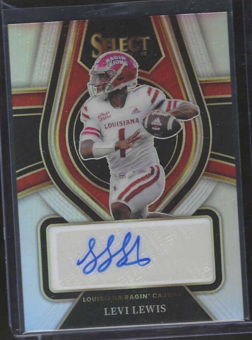 LEVI LEWIS 2022 PANINI SELECT DRAFT PICKS SILVER PRIZM ROOKIE AUTO RC #RS-LLE