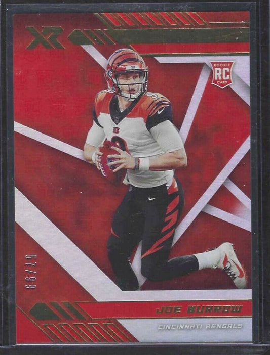 JOE BURROW 2020 PANINI XR ORANGE FOIL ROOKIE RC #D 57/99