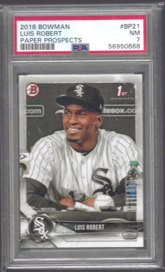 LUIS ROBERT 2018 BOWMAN PAPER PROSPECTS 1ST BOWMAN PSA 7 NON MINT