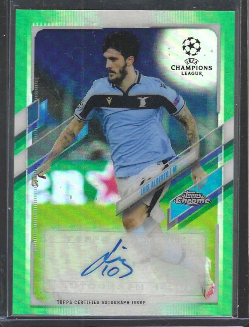 LUIS ALBERTO 2020-21 TOPPS CHROME UEFA GREEN REFRACTOR AUTO #D 58/99