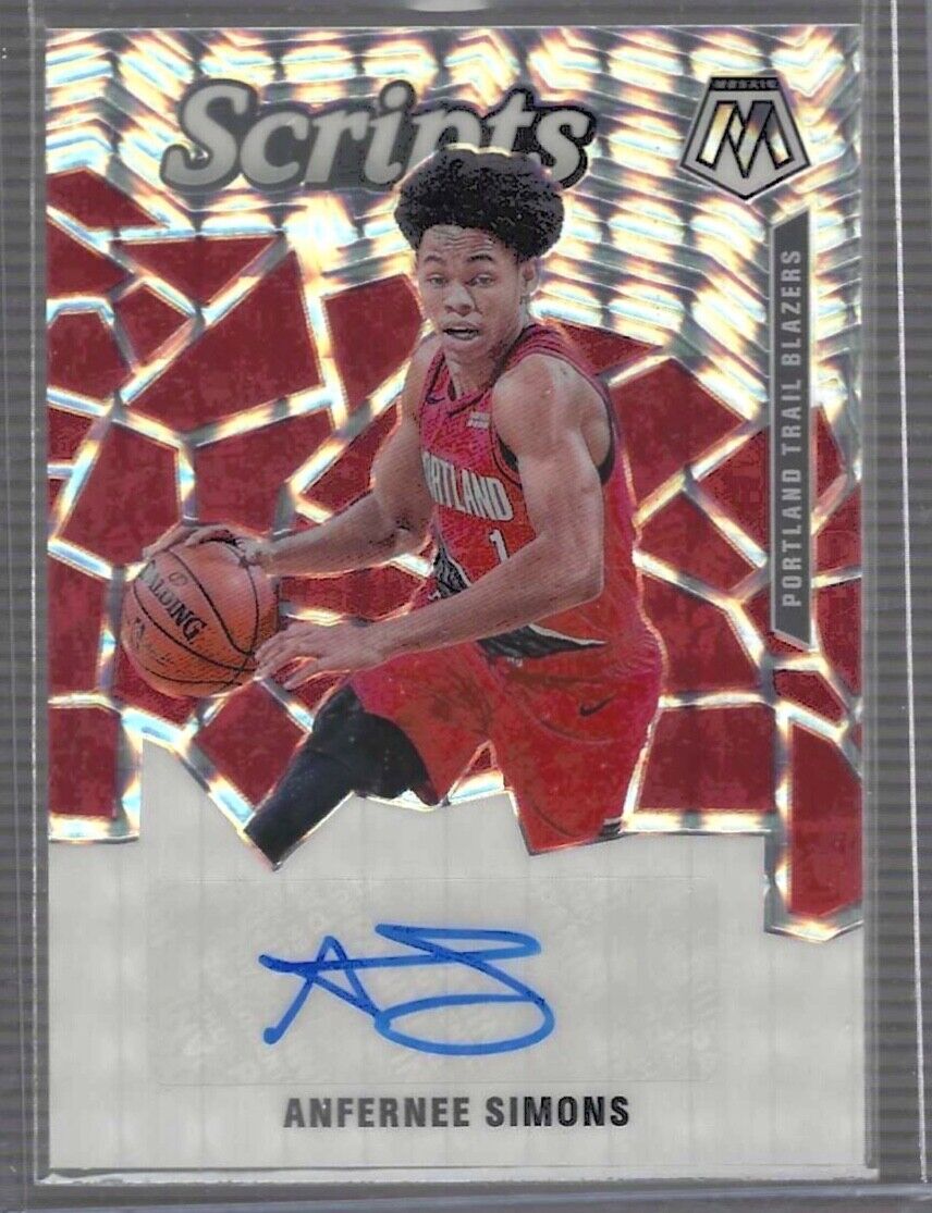 ANFERNEE SIMONS 2019-20 PANINI MOSAIC SILVER MOSAIC PRIZM SCRIPTS AUTO #SC-ASM