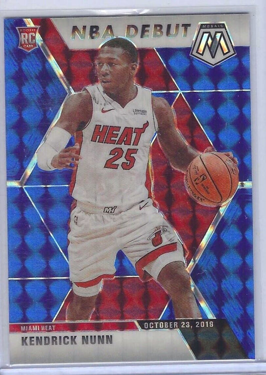 KENDRICK NUNN 2019-20 PANINI MOSAIC BLUE PRIZM "NBA DEBUT" ROOKIE RC #D /99