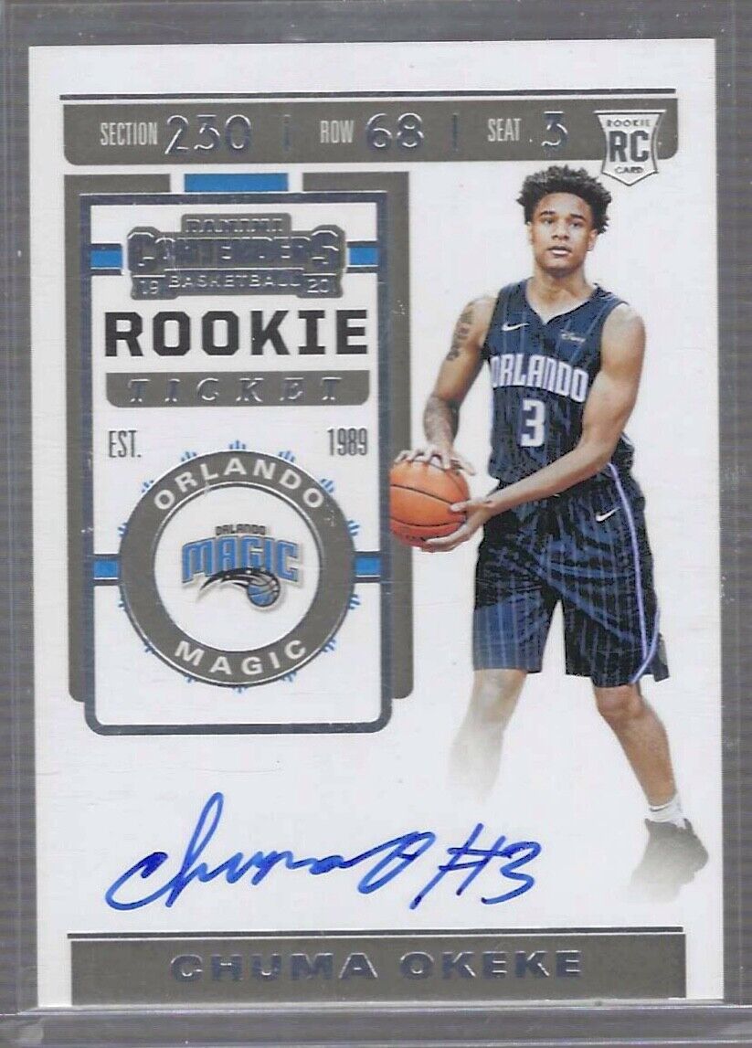 CHUMA OKEKE 2019-20 PANINI CONTENDERS ROOKIE TICKET ON CARD AUTO RC #144
