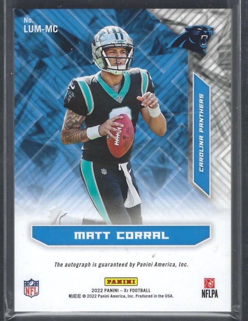 MATT CORRAL 2022 PANINI XR ORANGE FOIL LUMINOUS ENDORSEMENTS AUTO RC #D 12/25