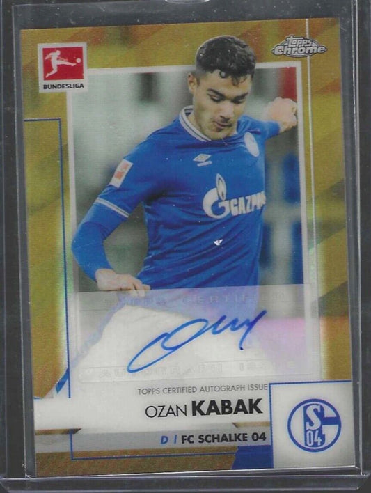 OZAN KABAK 2020-21 TOPPS CHROME BUNDESLIGA GOLD REFRACTOR AUTO #D 60/60