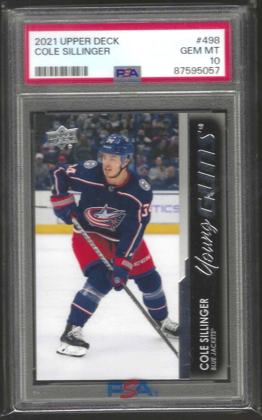 COLE SILLINGER 2021 UPPER DECK YOUNG GUNS ROOKIE RC PSA 10 GEM MINT #498