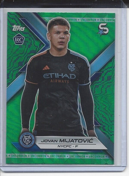 JOVAN MIJATOVIC 2024 TOPPS MLS SUPERSTARS GREEN UNCOMMON RC #188