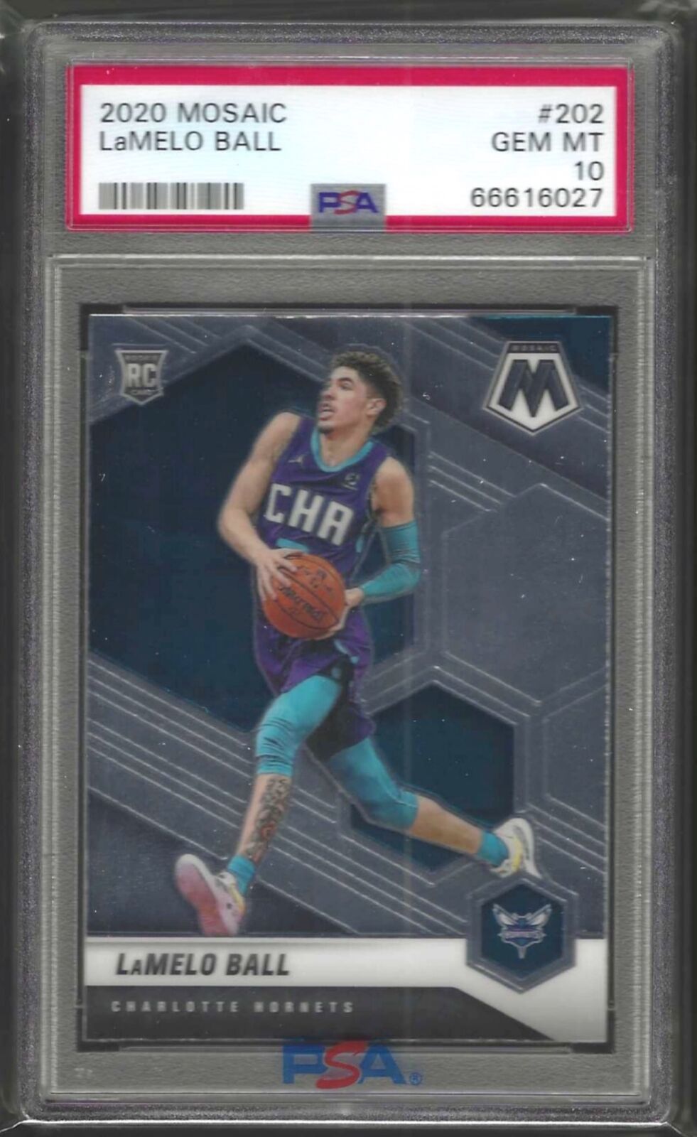 LAMELO BALL 2020-21 PANINI MOSAIC ROOKIE RC #202 PSA 10 GEM MINT