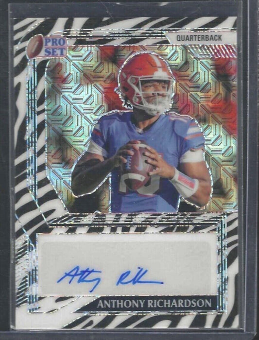 ANTHONY RICHARDSON 2022 LEAF PRO SET ZEBRA MOJO PRIZM ROOKIE AUTO RC #D 2/5