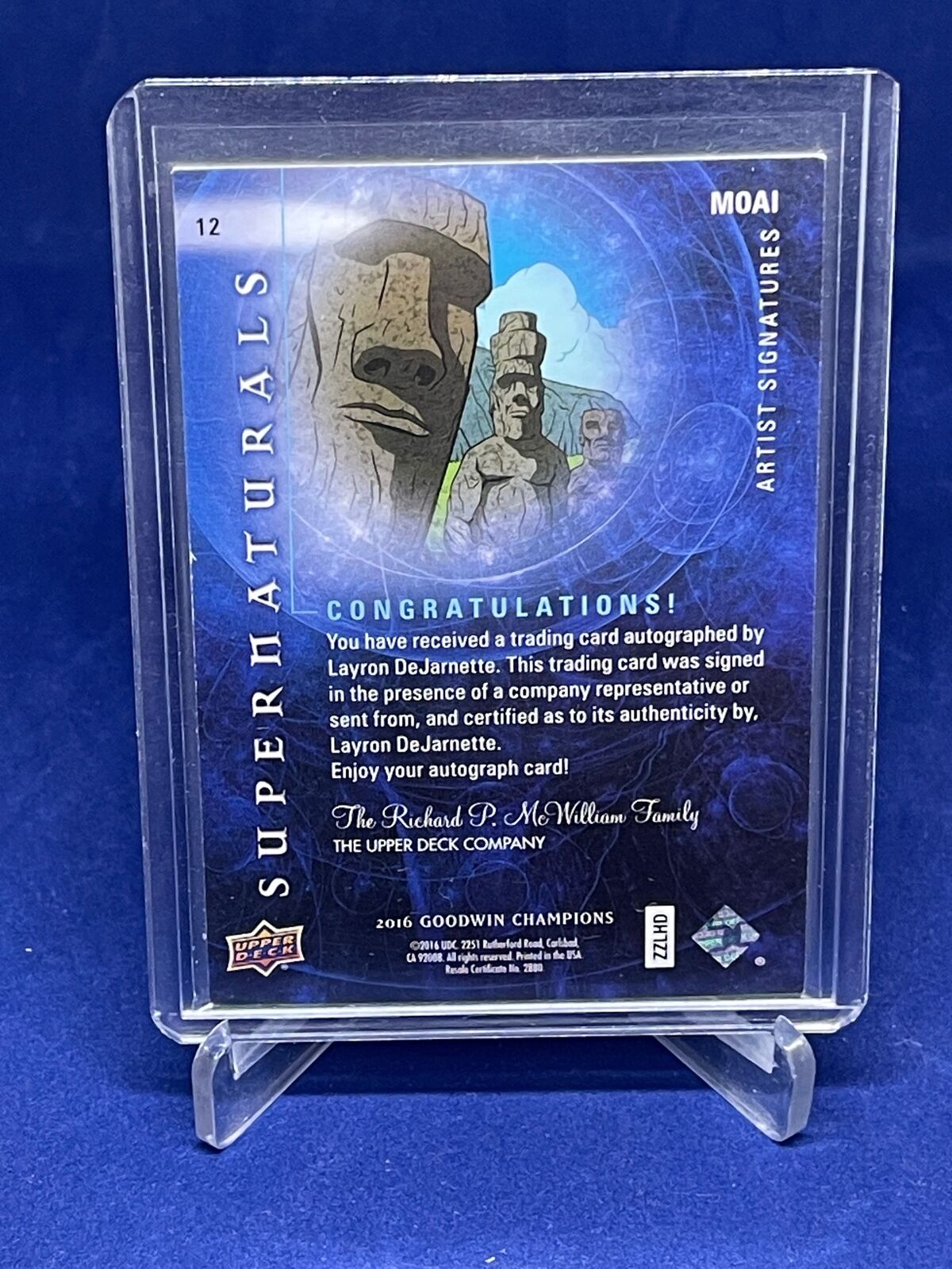 MOAI - LAYRON DEJARNETTE 2016 UD GOODWIN CHAMPIONS SUPERNATURALS ONCARD AUTO /25