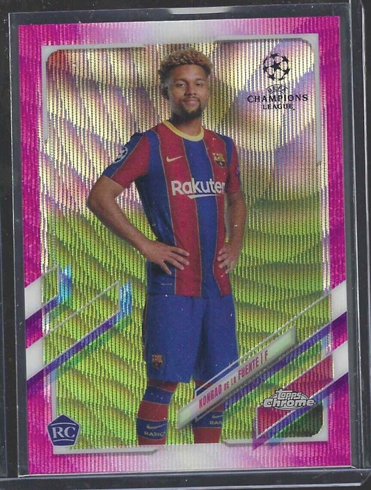 KONRAD DE LA FUENTE 2020-21 TOPPS CHROME PINK X-FRACTOR REFRACTOR ROOKIE RC #58