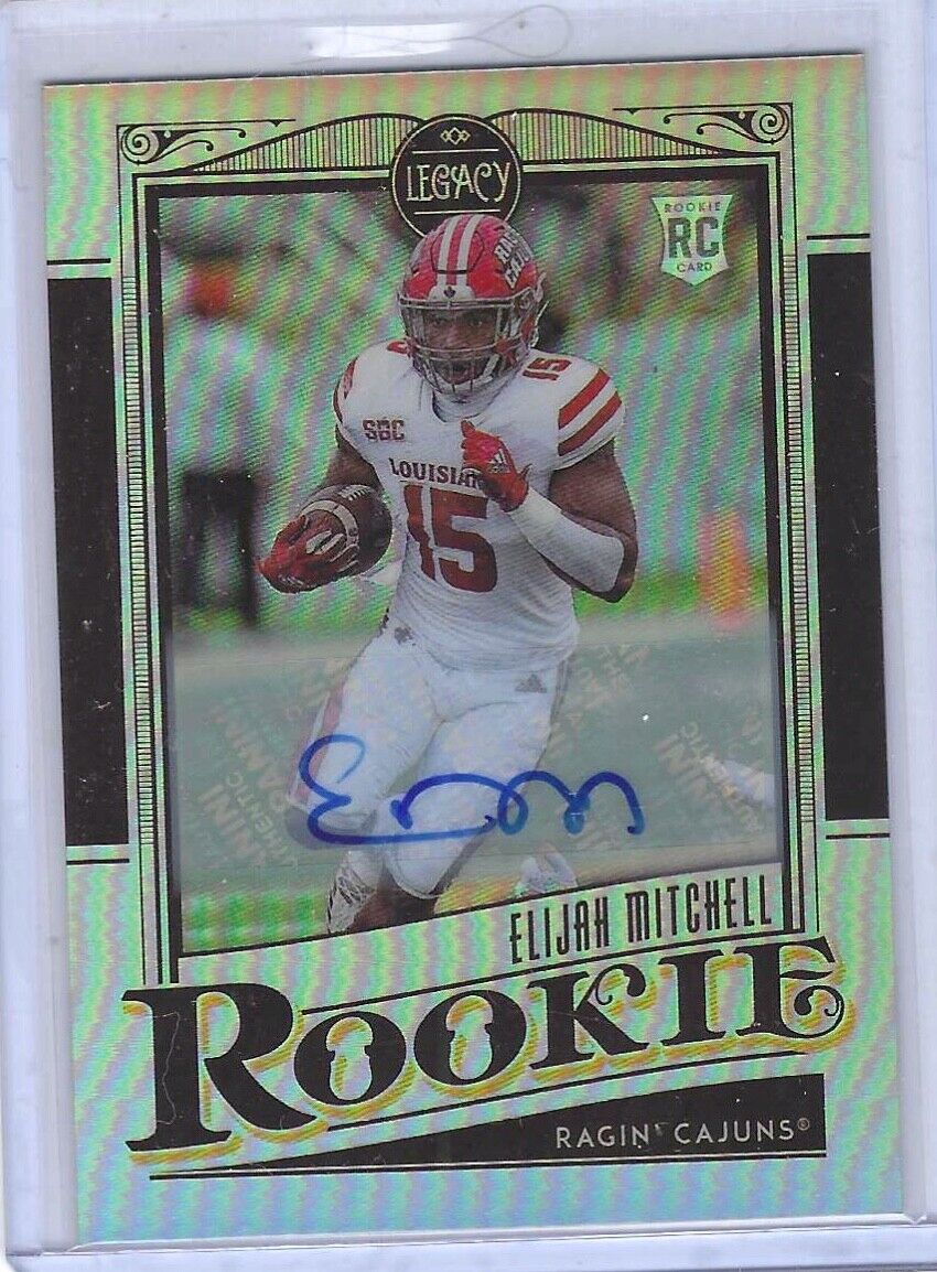 ELIJAH MITCHELL 2021 PANINI LEGACY SILVER PRIZM ROOKIE AUTO RC #188