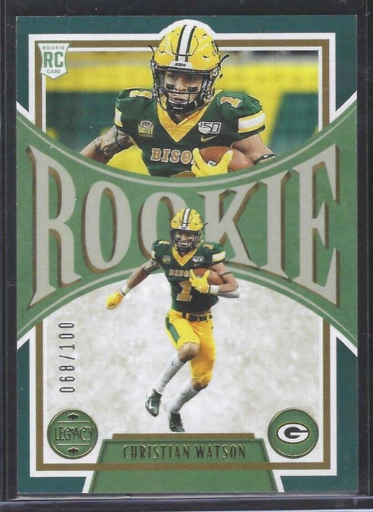 CHRISTIAN WATSON 2022 PANINI LEGACY GREEN ROOKIE RC #D 068/100
