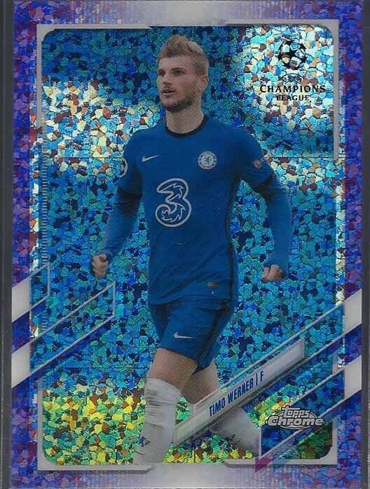 TIMO WERNER 2020-21 TOPPS CHROME CHAMPIONS LEAGUE PURPLE DIAMOND REFRACTOR /250