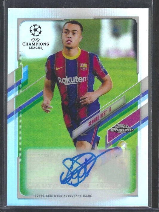 SERGINO DEST 2020-21 TOPPS CHROME UEFA SILVER REFRACTOR AUTO #CA-SD