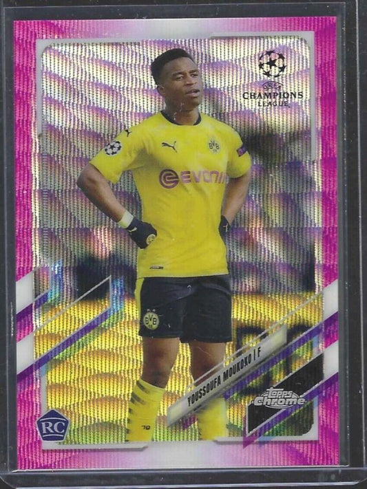YOUSSOUFA MOUKOKO 2020-21 TOPPS CHROME PINK X-FRACTOR REFRACTOR ROOKIE RC #55