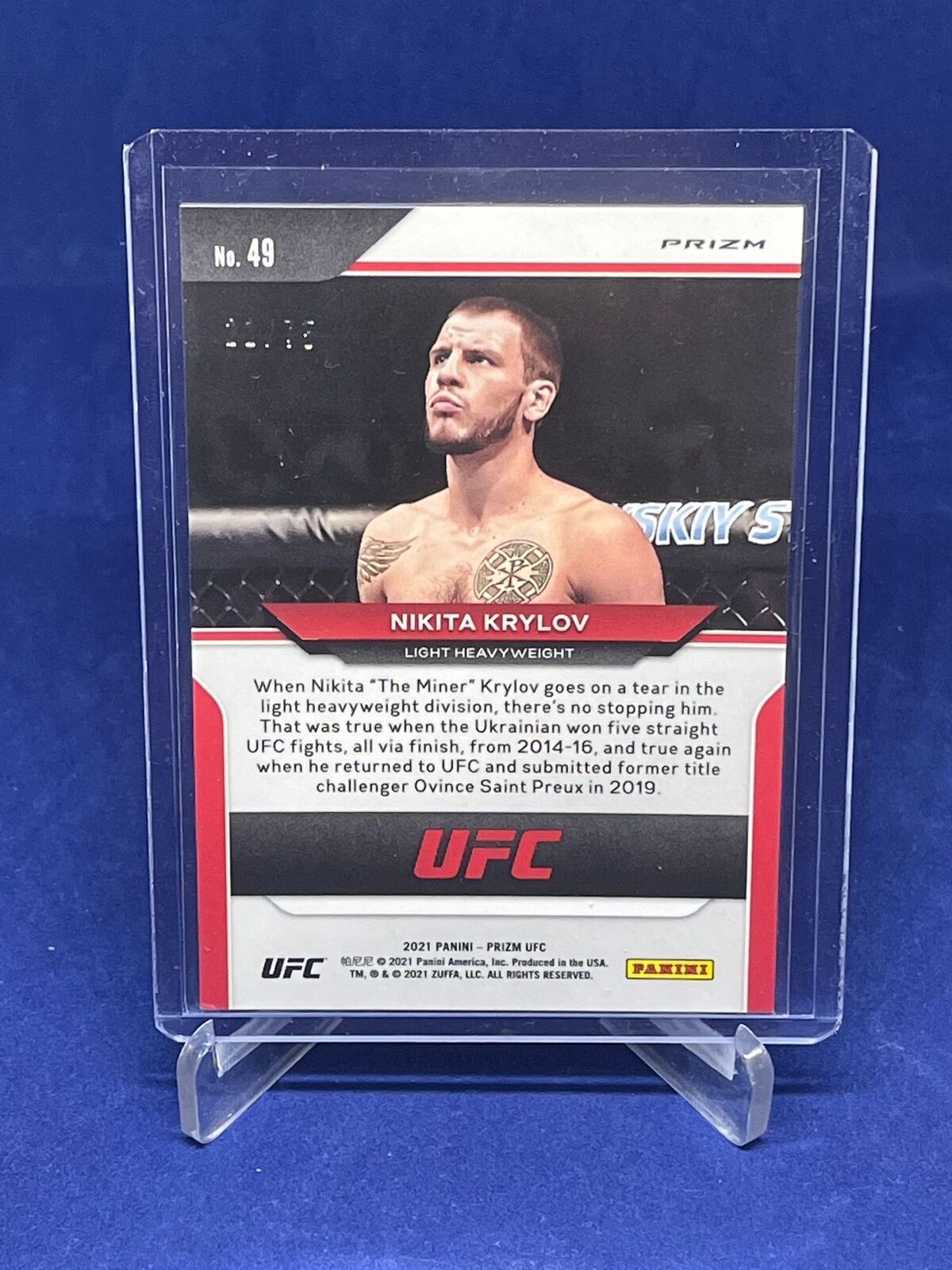 NIKITA KRYLOV 2021 PANINI PRIZM UFC NEON GREEN PRIZM #D 21/75