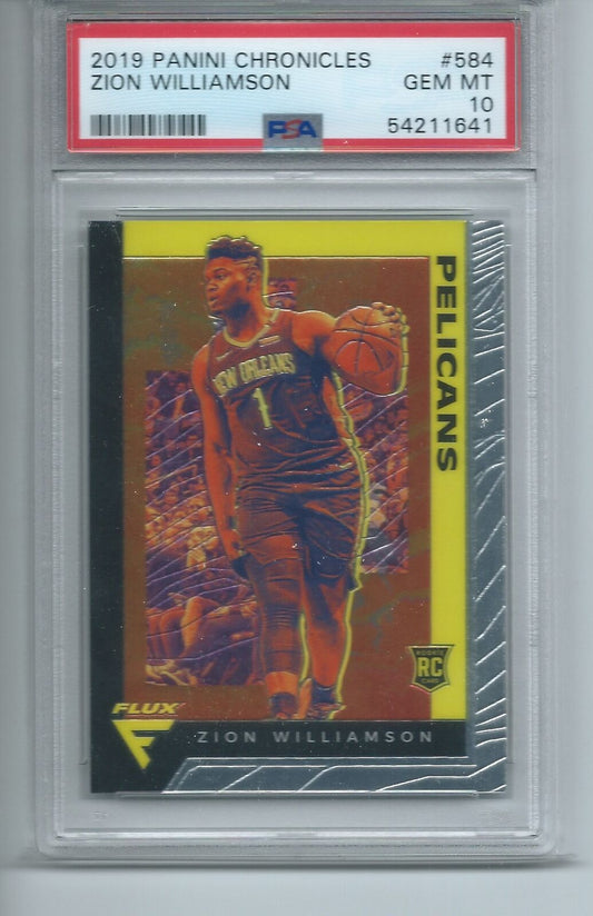 ZION WILLIAMSON 2019-20 PANINI CHRONICLES FLUX RC #584 PSA 10 GEM MINT