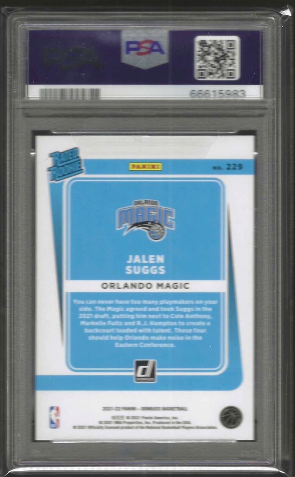 JALEN SUGGS 2021-22 PANINI DONRUSS RATED ROOKIE RC #229 PSA 10 GEM MINT POP 31
