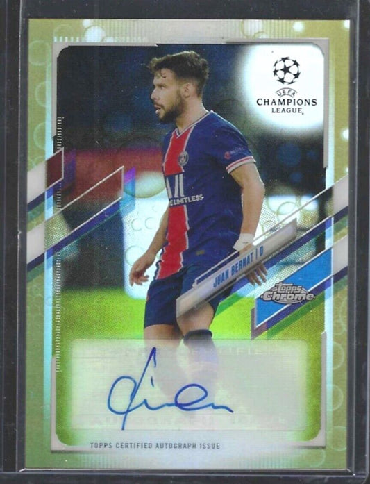 JUAN BERNAT 2020-21 TOPPS CHROME UEFA GOLD BUBBLES REFRACTOR AUTO #CA-JBE