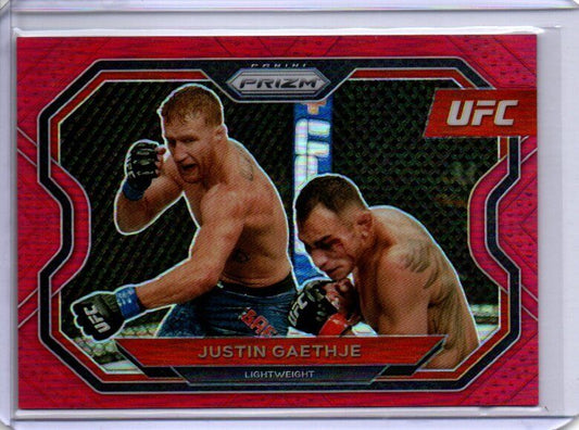 JUSTIN GAETHJE 2021 PANINI PRIZM UFC RED PRIZM #D 17/275