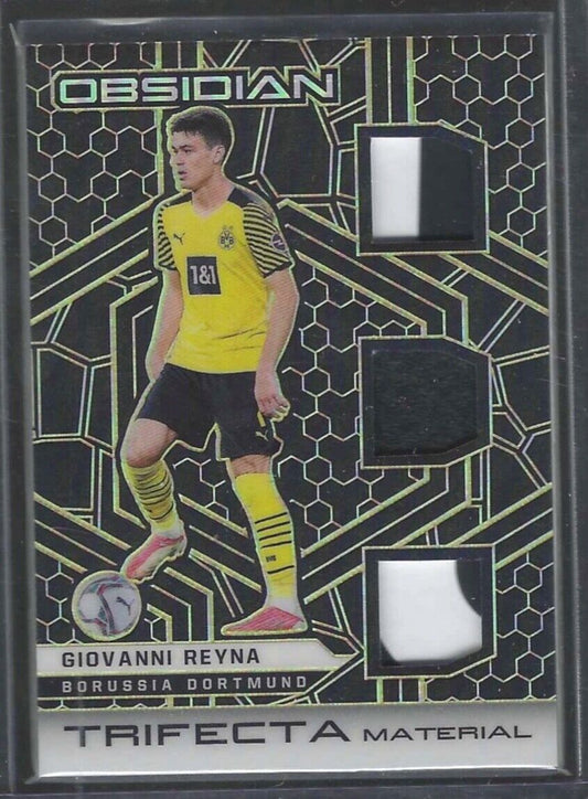 GIOVANNI REYNA 2020-21 PANINI OBSIDIAN GOLD YELLOW TRIFECTA TRIPLE PATCH #D 8/10