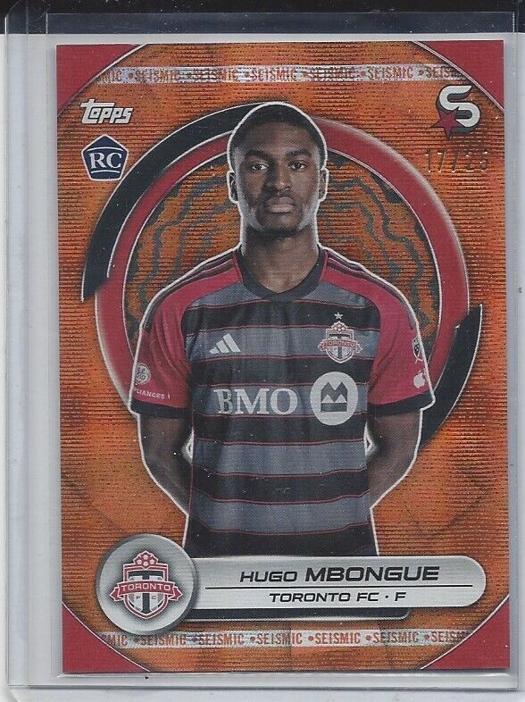 HUGO MBONGUE 2024 TOPPS MLS SUPERSTARS ORANGE SEISMIC RC #D 17/25