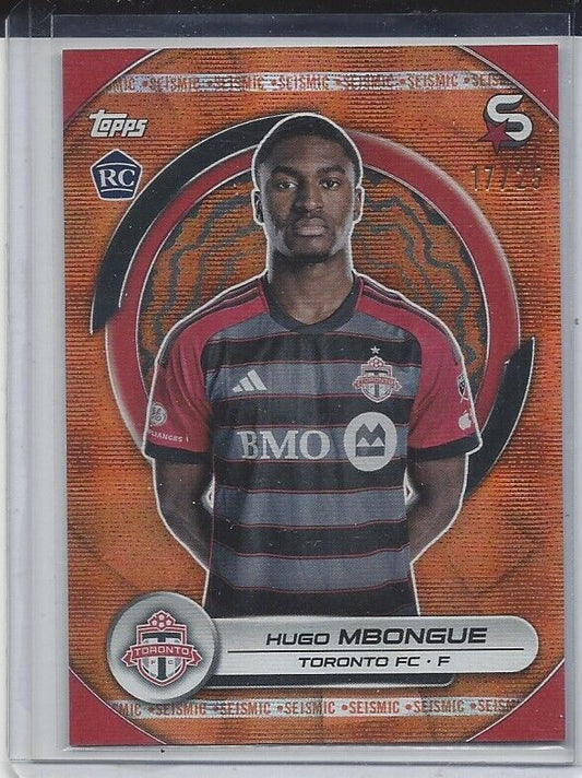 HUGO MBONGUE 2024 TOPPS MLS SUPERSTARS ORANGE SEISMIC RC #D 17/25