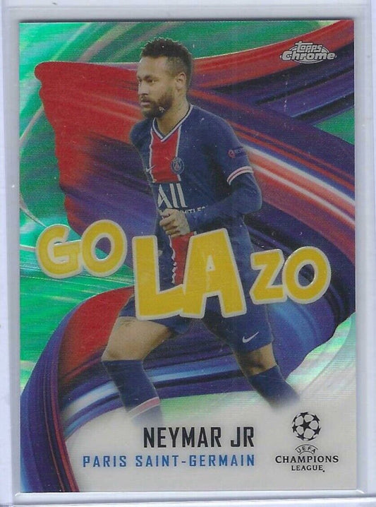 NEYMAR JR 2020-21 TOPPS CHROME UEFA GOLAZO AQUA REFRACTOR #D 038/199